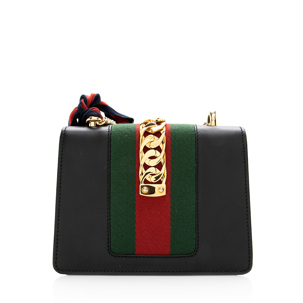 Gucci Sylvie Leather Nylon Shoulder Bag