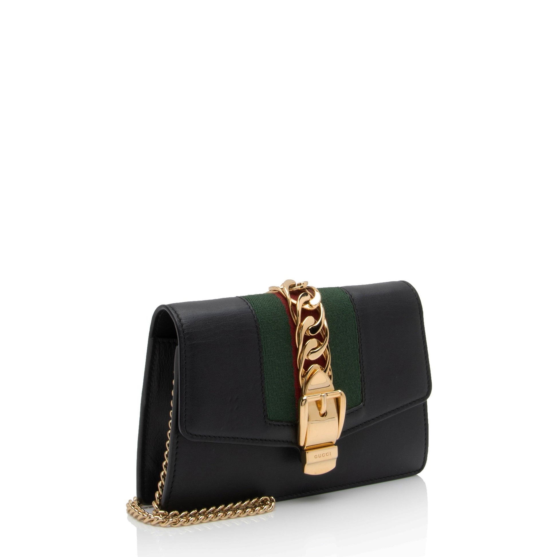 Gucci Leather Sylvie Super Mini Bag (SHF-pKo8lR)