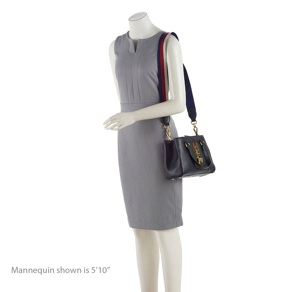 Gucci Leather Sylvie Top Handle Medium Tote (SHF-18968)