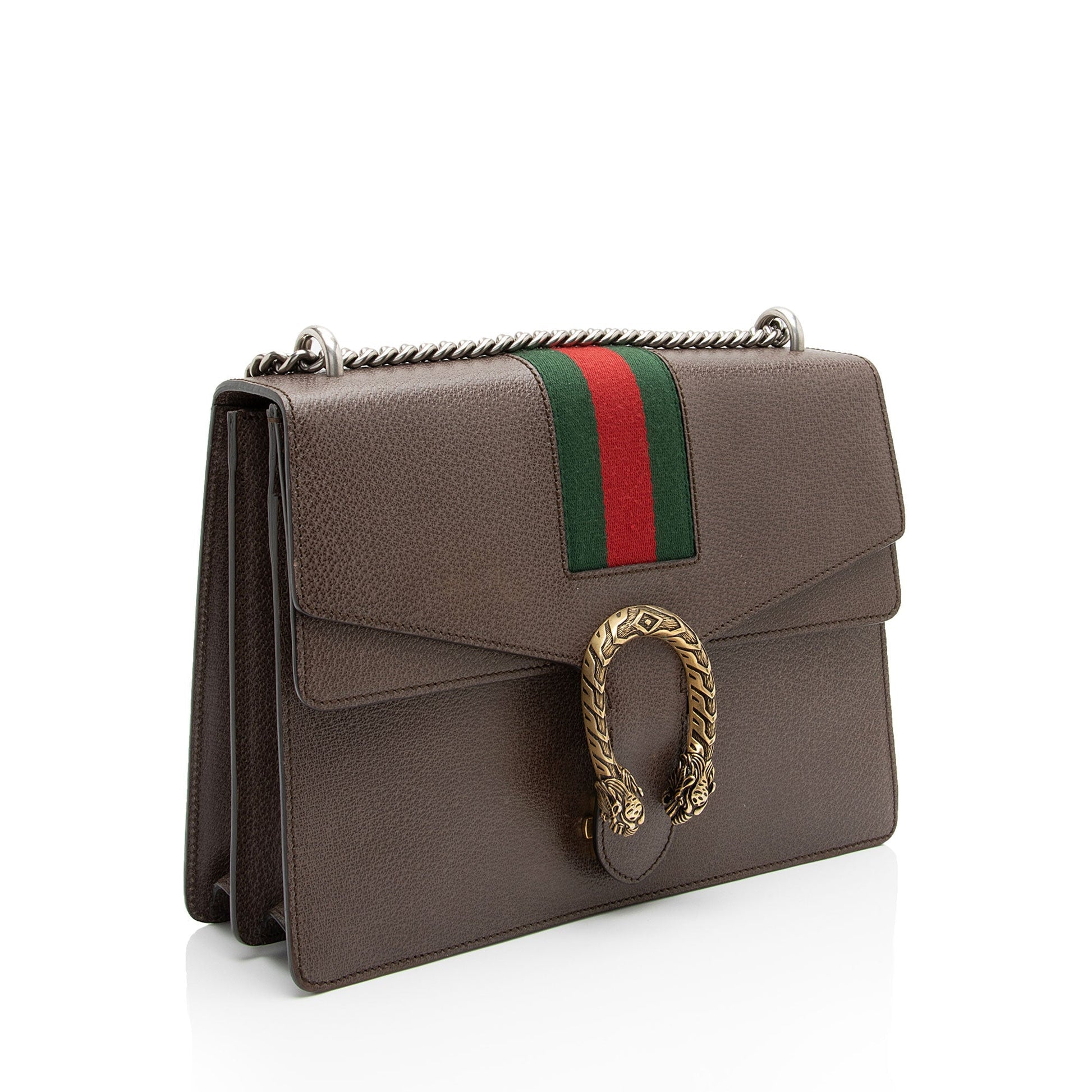 Gucci Leather Web Dionysus Medium Shoulder Bag (SHF-fkJx6y)