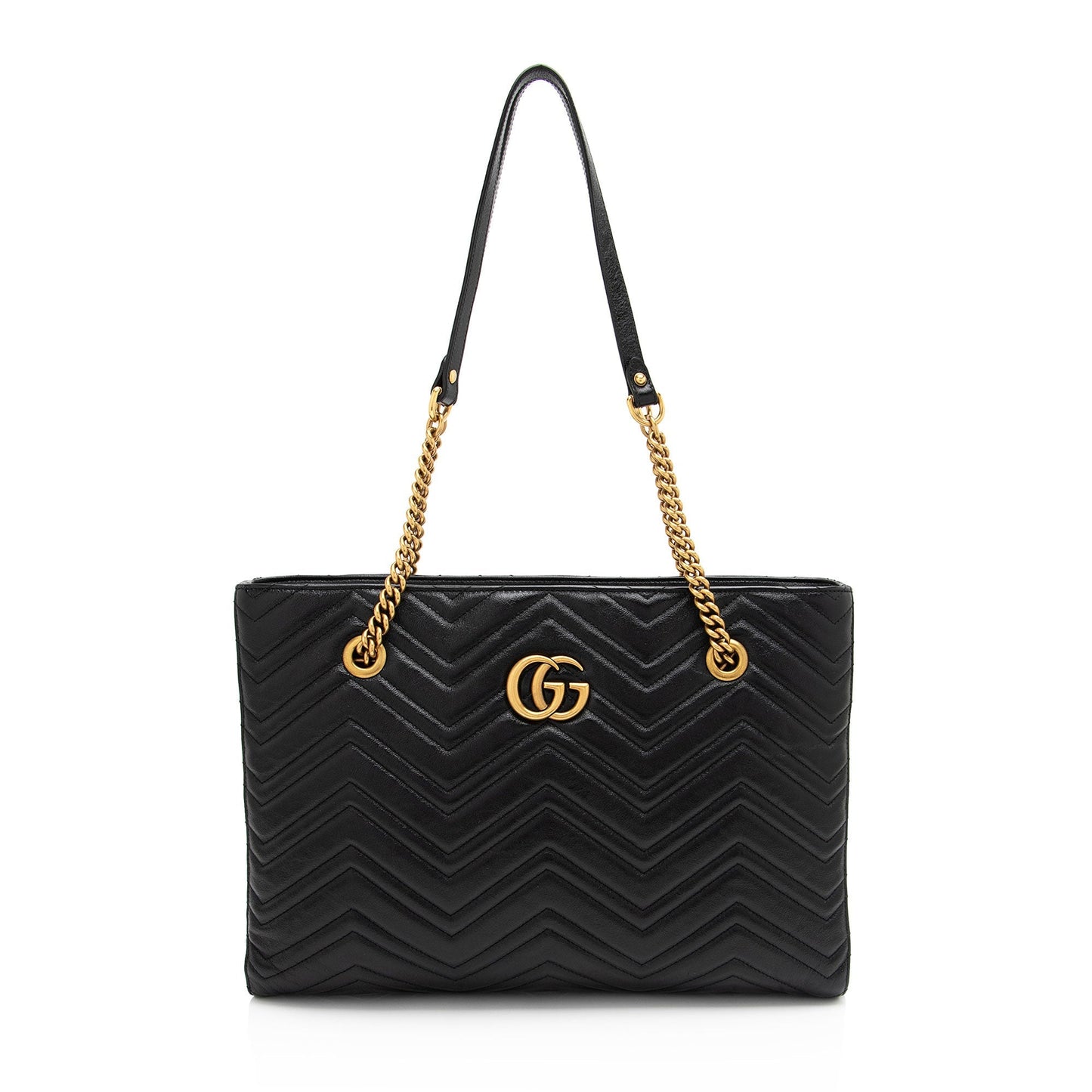 Gucci Matelasse Calfskin GG Marmont Medium Chain Tote
