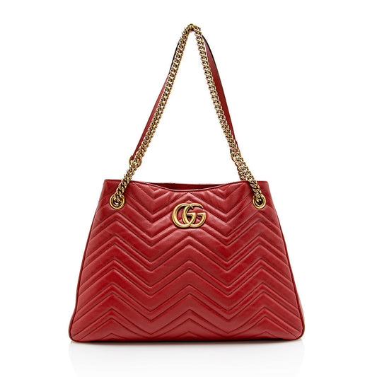Gucci Matelasse Leather GG Marmont Medium Shoulder Bag (SHF-16326)