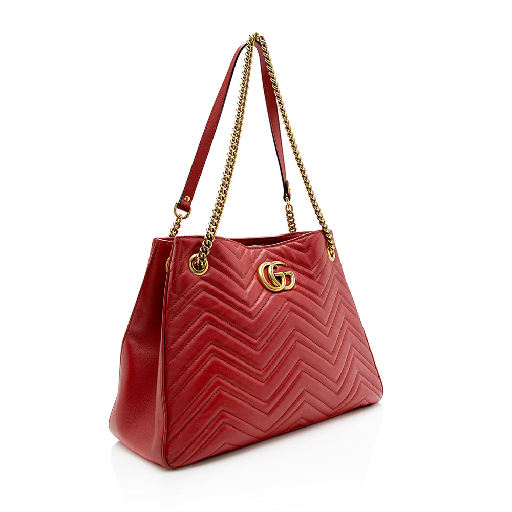 Gucci Matelasse Leather GG Marmont Medium Shoulder Bag (SHF-16326)