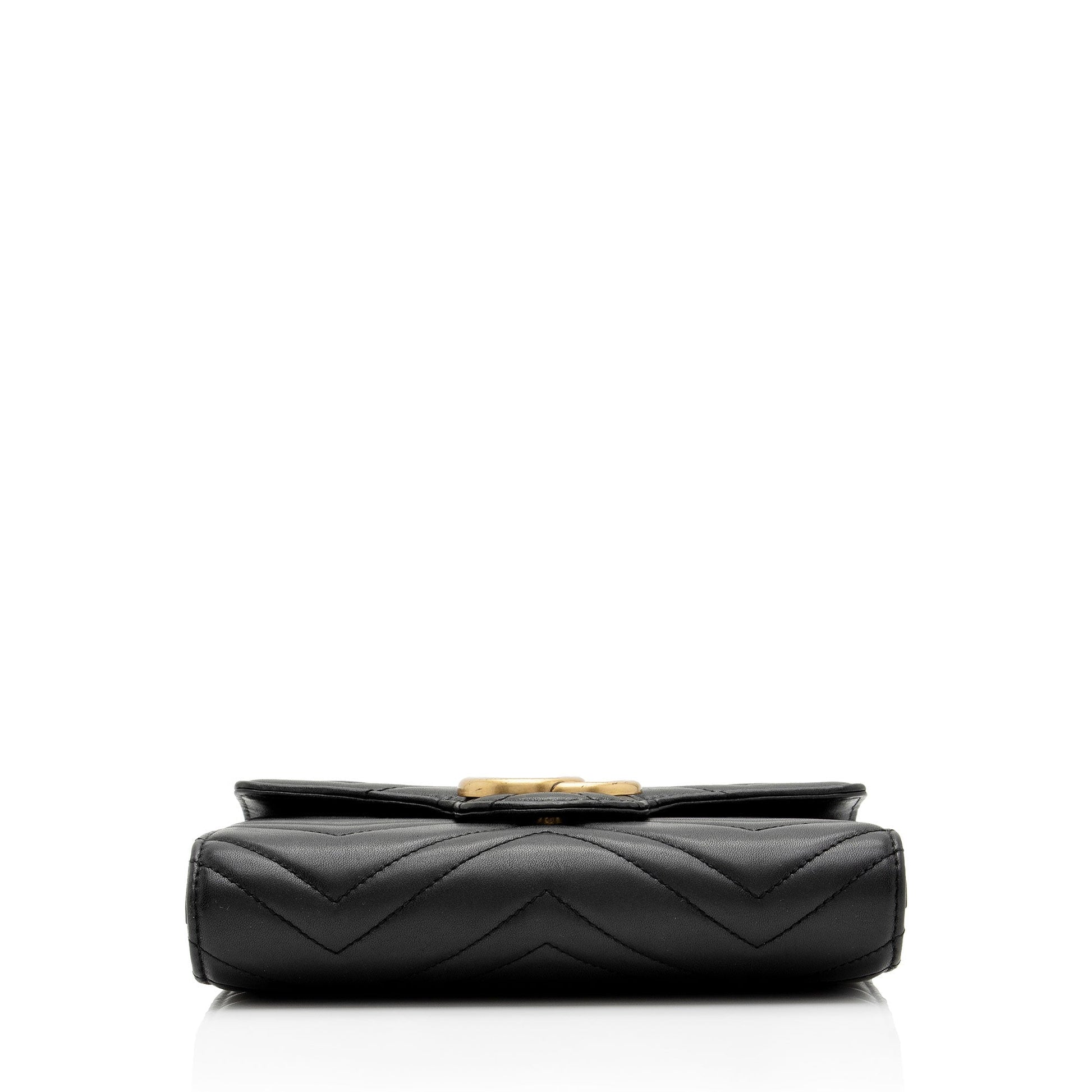 Gucci Matelasse Leather GG Marmont Mini Square Chain Bag (SHF-WW8qZG)