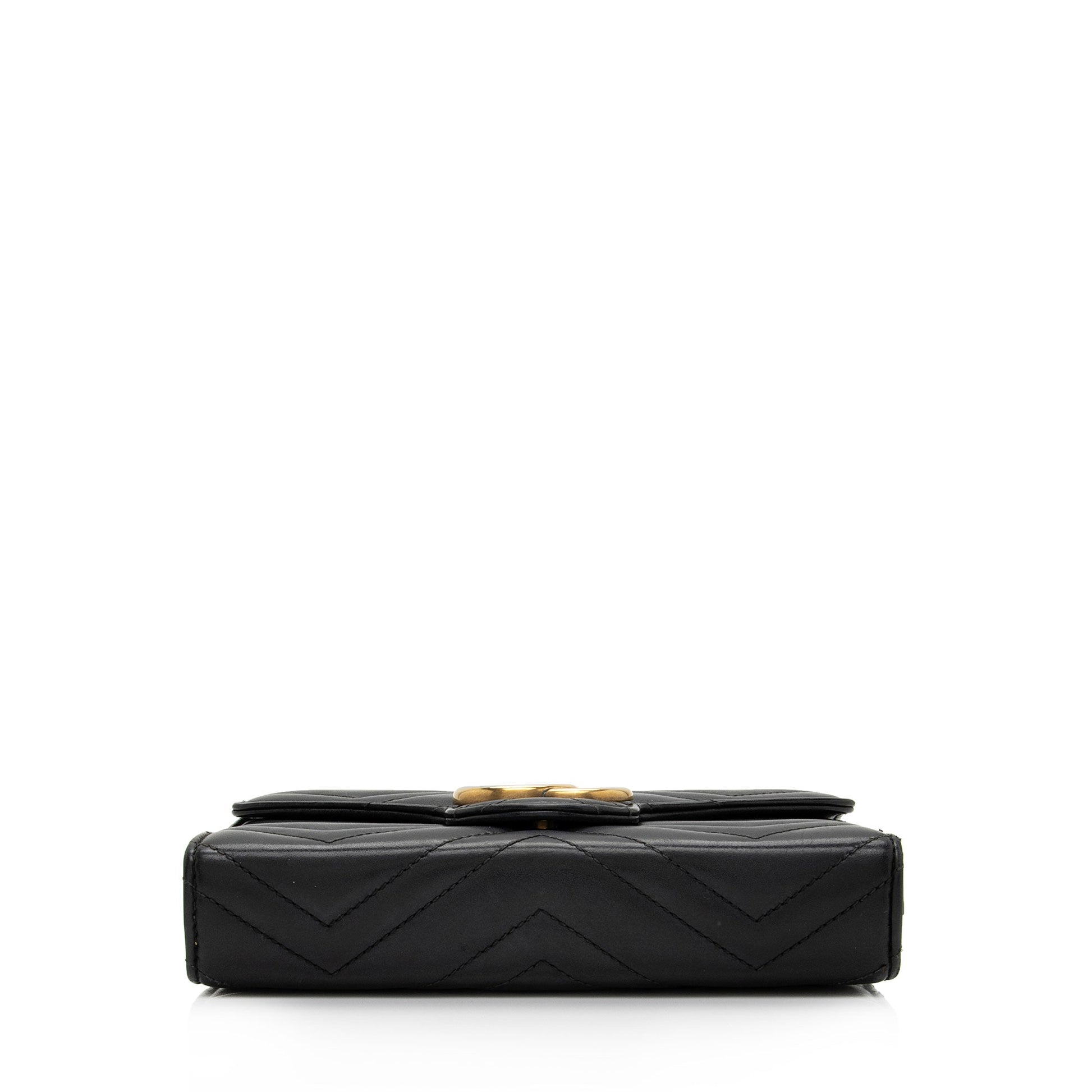 Gucci Matelasse Leather GG Marmont Mini Chain Shoulder Bag (SHF-KHf4XN)