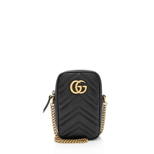 Gucci Matelasse Leather GG Marmont Mini Crossbody Bag (SHF-37j21T)