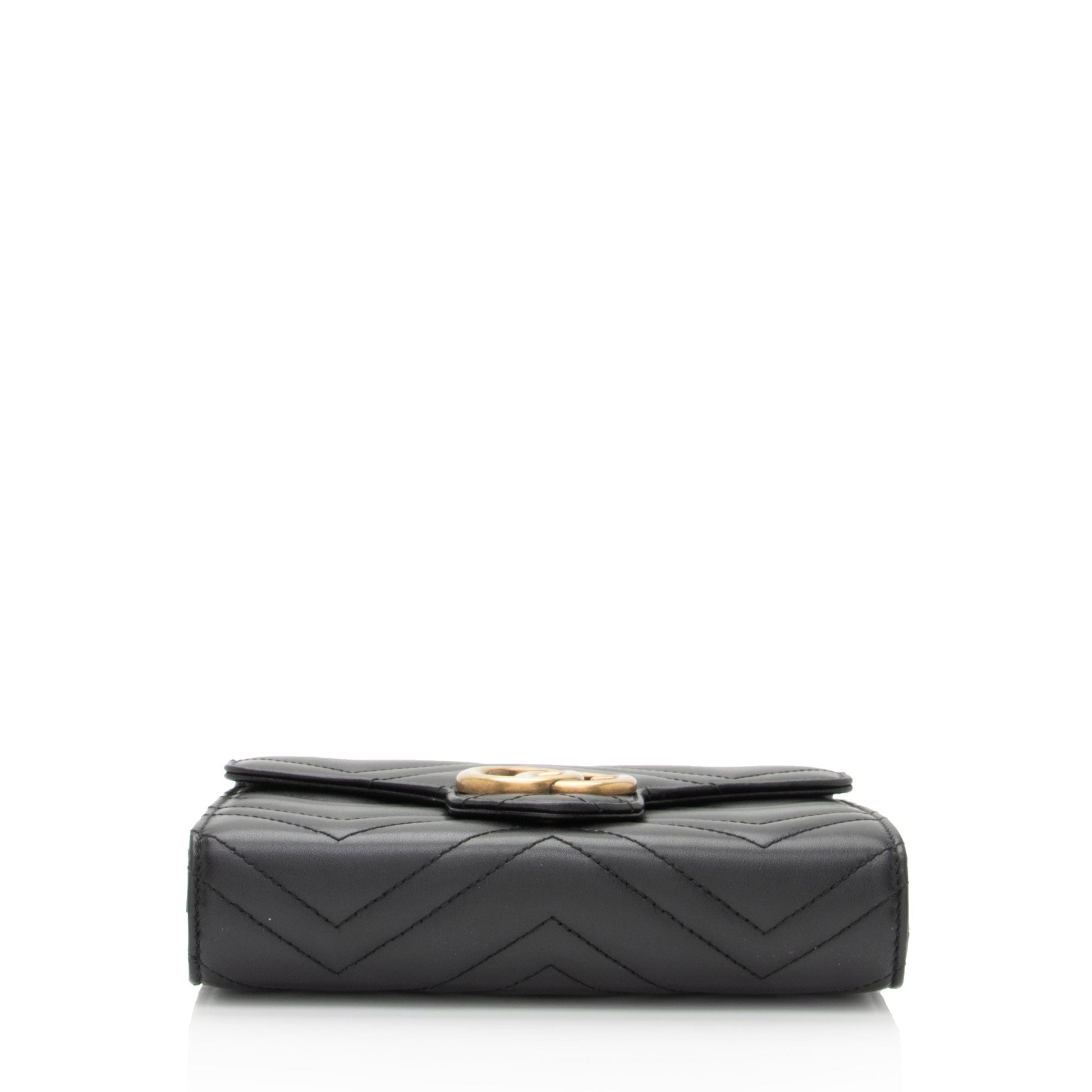 Gucci Matelasse Leather GG Marmont Mini Wallet on Chain Bag (SHF-LtbPoF)