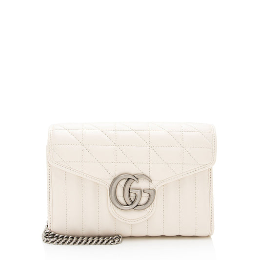 Gucci Matelasse Leather GG Marmont Mini Wallet on Chain Bag (SHF-NRc6CP)