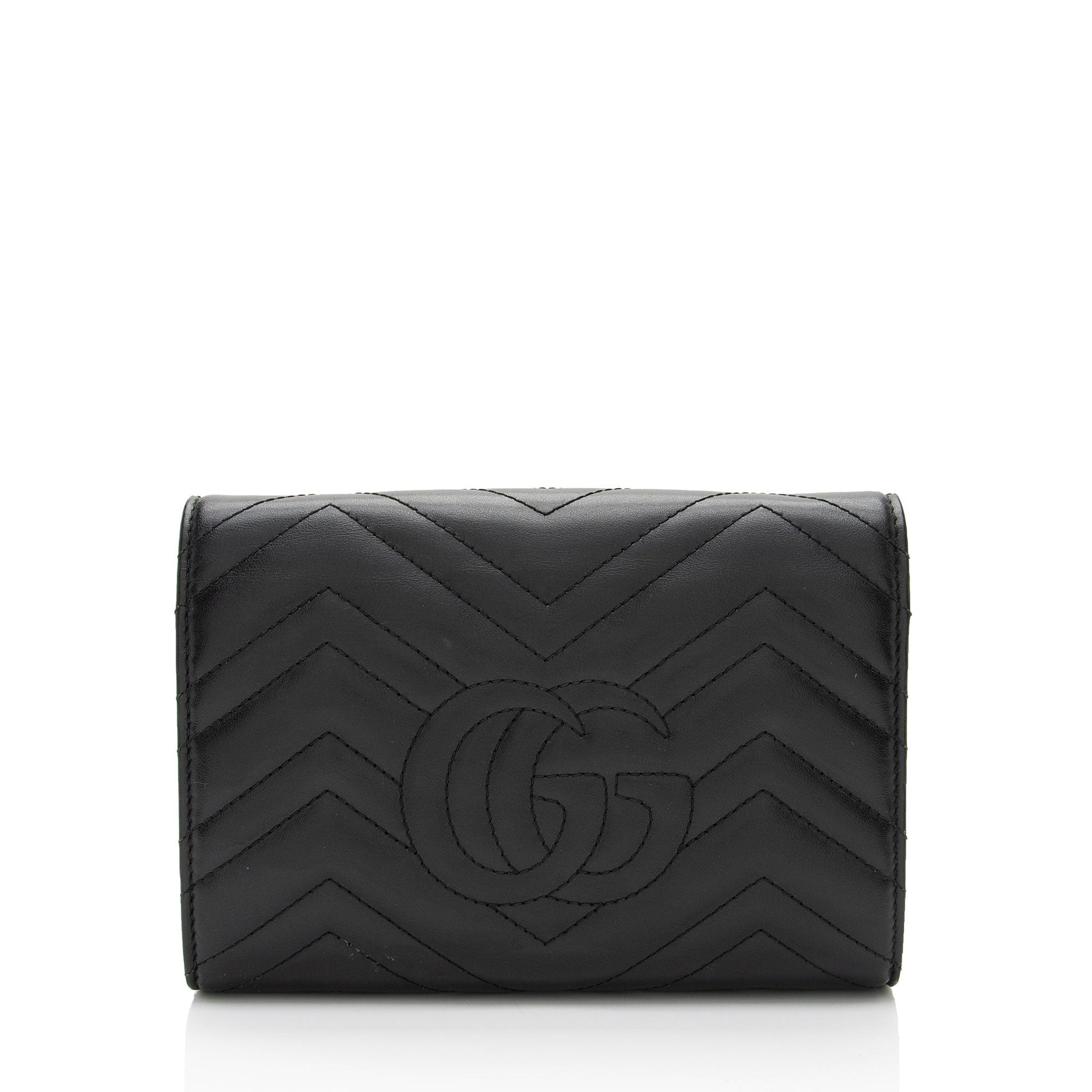 Gucci Matelasse Leather GG Marmont Mini Wallet on Chain (SHF-Us5Ysf)