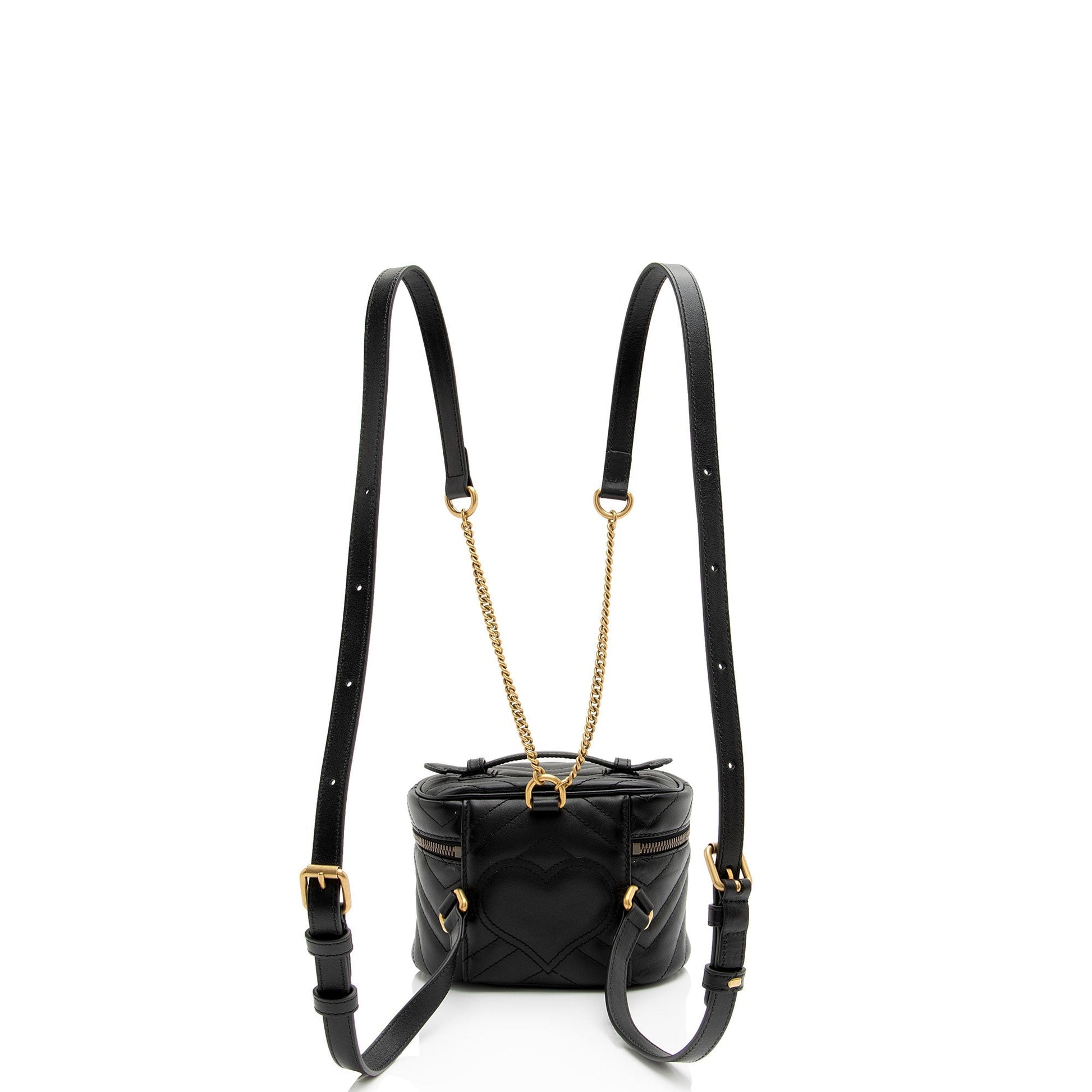 Gucci Matelasse Leather GG Marmont Round Mini Backpack (SHF-nSn7Zg)