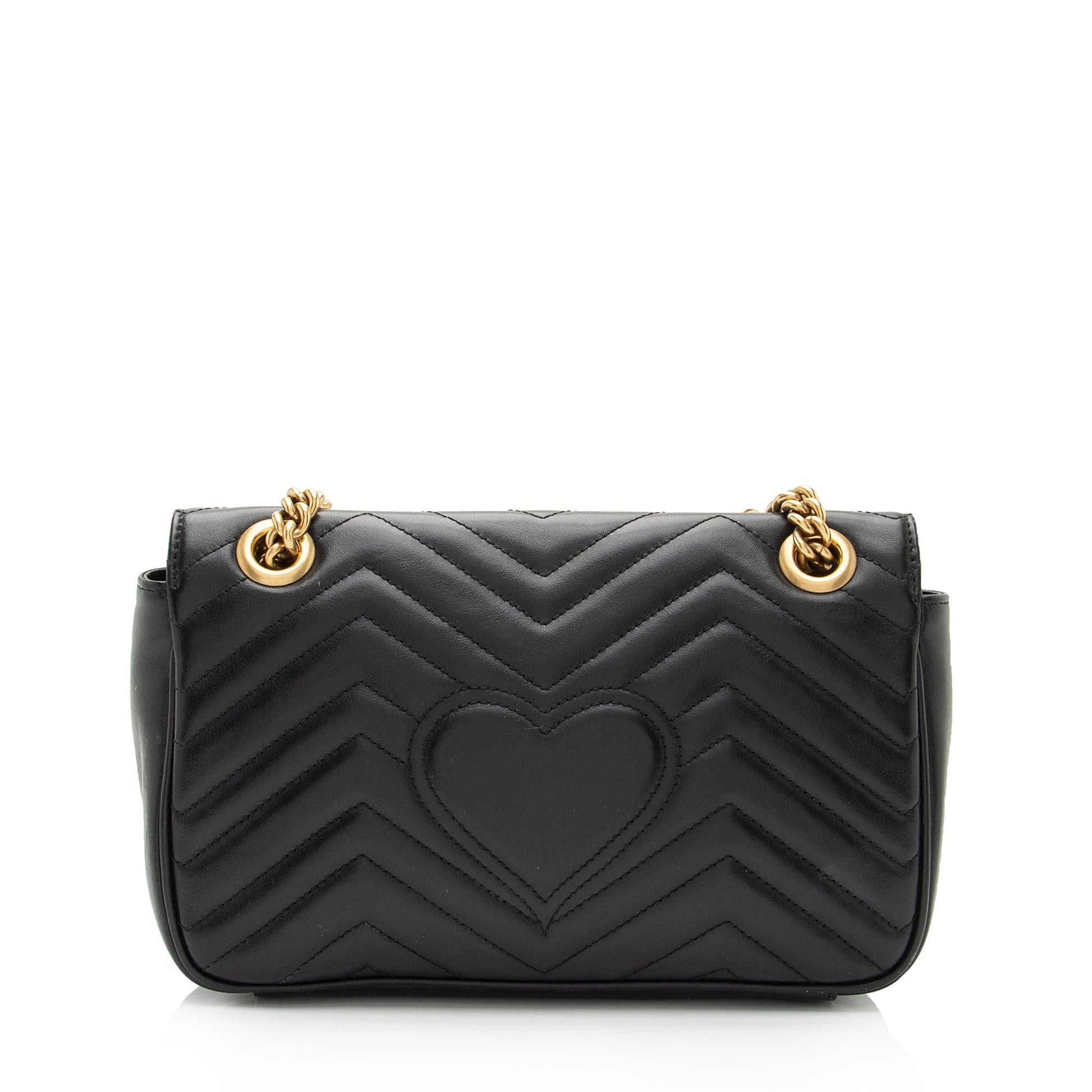 Gucci Matelasse Leather GG Marmont Small Flap Shoulder Bag (SHF-IkiGIu)