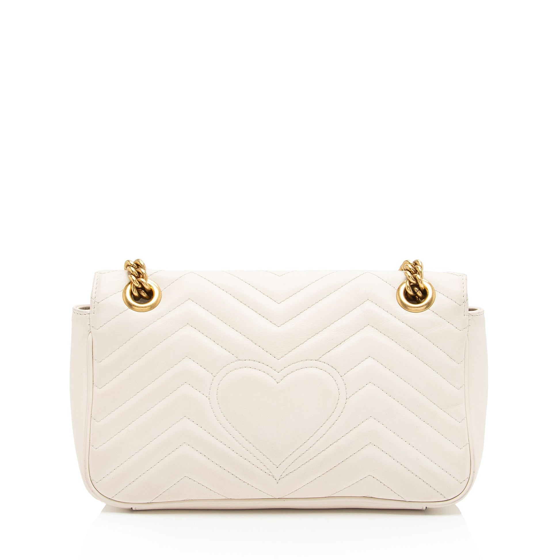 Gucci Matelasse Leather GG Marmont Small Flap Shoulder Bag (SHF-gduwv8)