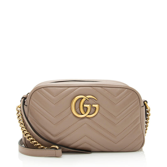 Gucci Matelasse Leather GG Marmont Small Shoulder Bag (SHF-21727)