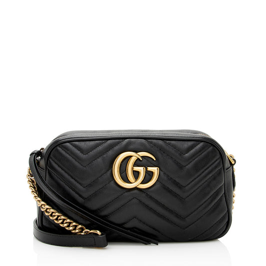 Gucci Matelasse Leather GG Marmont Small Shoulder Bag (SHF-21940)