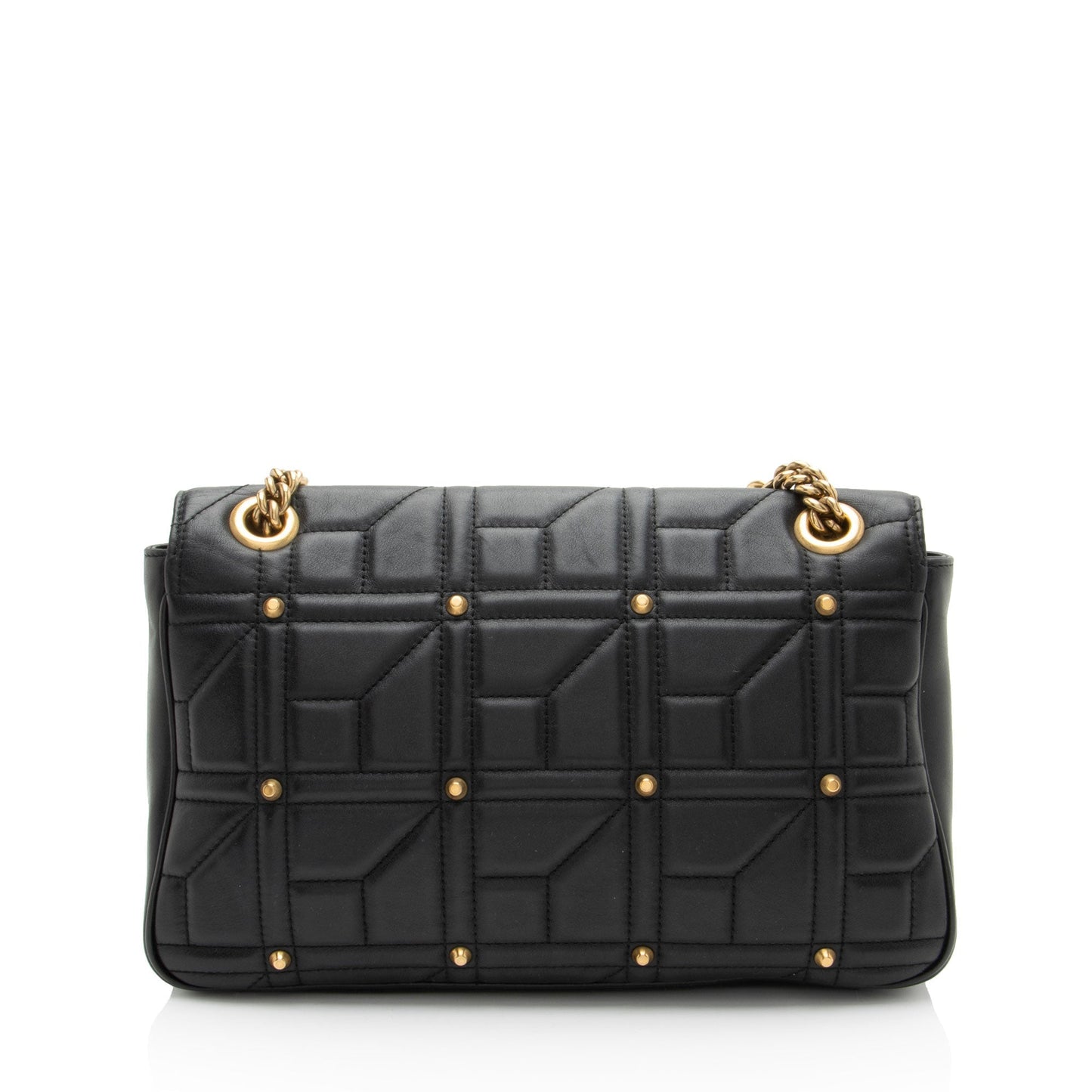 Gucci Matelasse Leather GG Marmont Studded Large Flap Bag