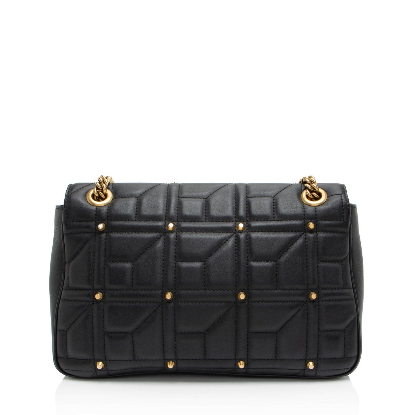 Gucci Matelasse Leather GG Marmont Studded Large Flap Bag
