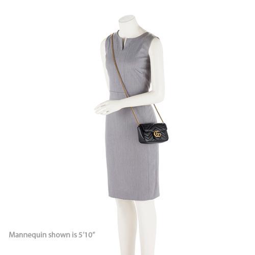 Gucci Matelasse Leather GG Marmont Super Mini Bag (SHF-19165)
