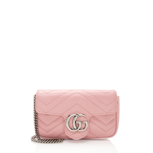 Gucci Matelasse Leather GG Marmont Super Mini Bag (SHF-19506)