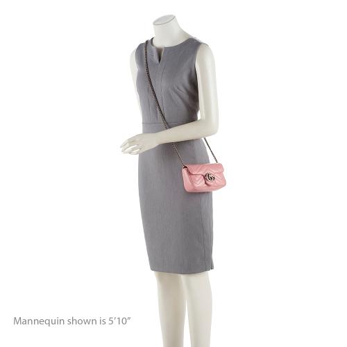Gucci Matelasse Leather GG Marmont Super Mini Bag (SHF-19506)