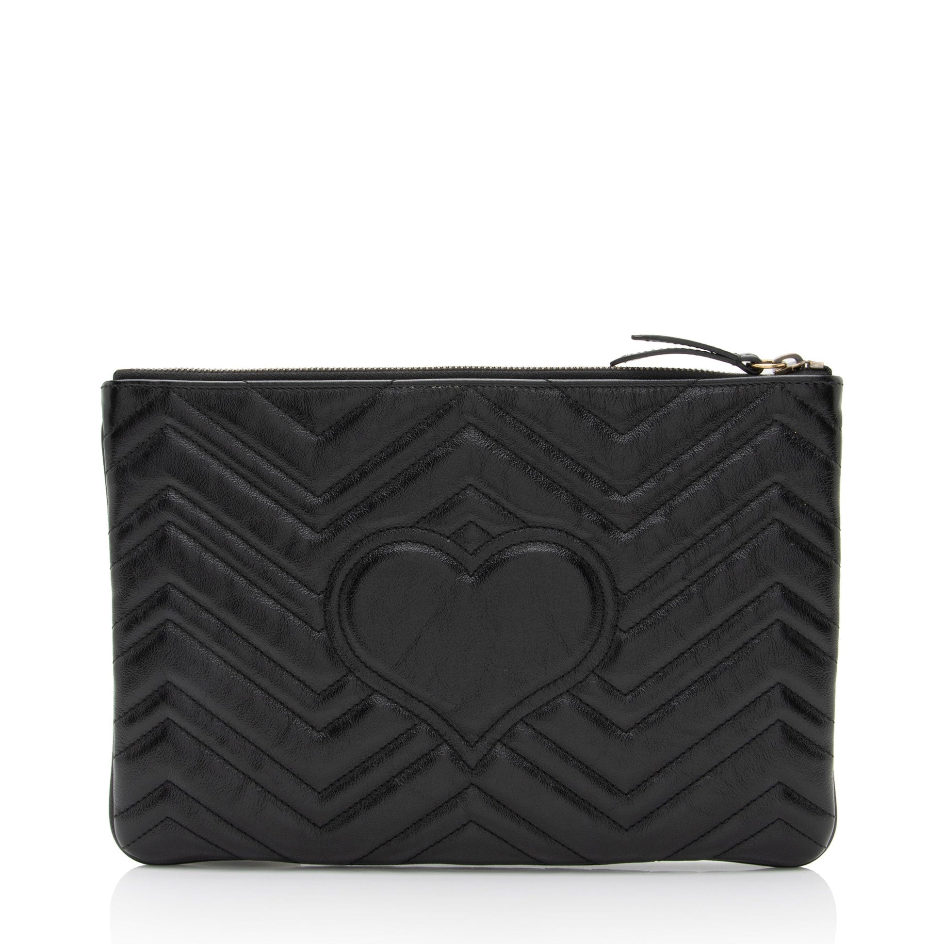 Gucci Matelasse Leather GG Marmont Zip Pouch