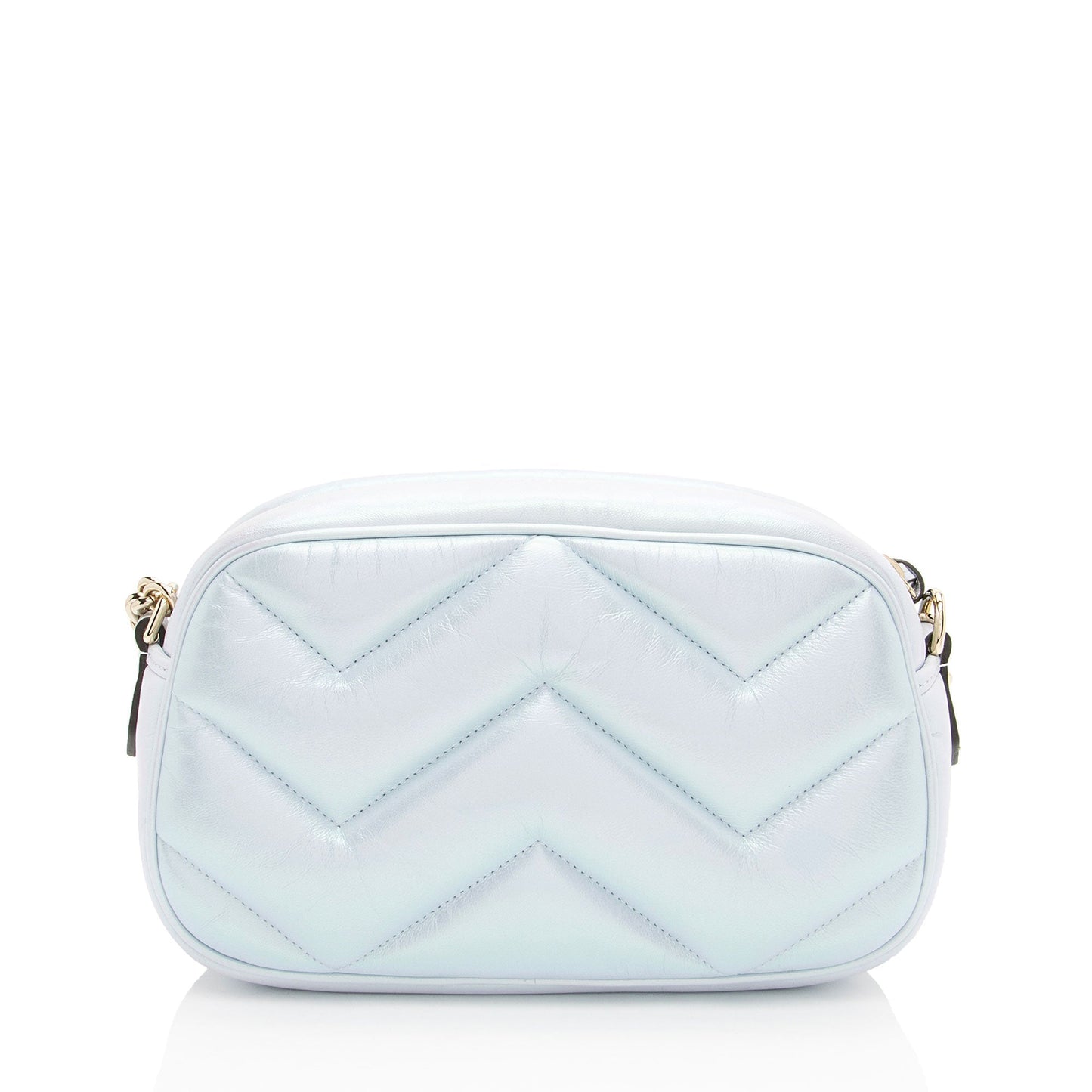 Gucci Matelasse Padded Iridescent Leather GG Marmont Small Camera Bag