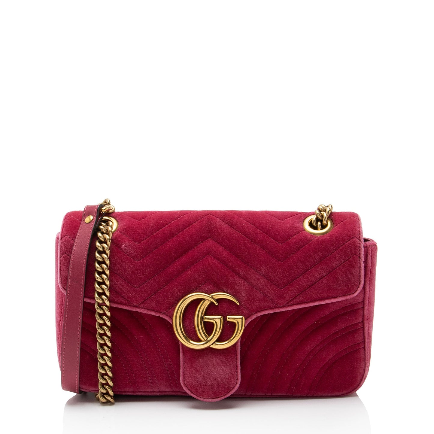 Gucci Matelasse Velvet GG Marmont Medium Flap Bag