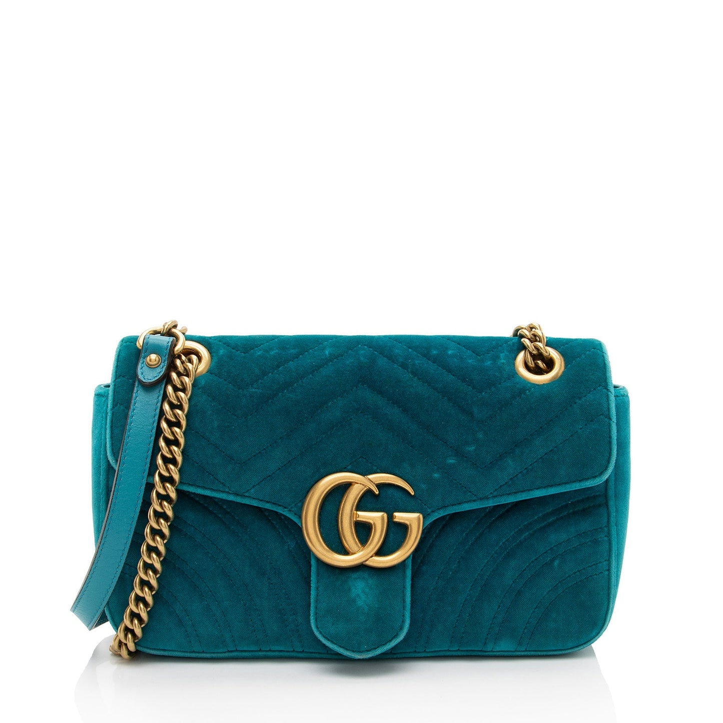 Gucci Matelasse Velvet GG Marmont Medium Flap Bag