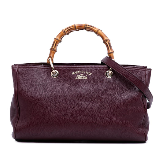 Gucci Medium Calfskin Bamboo Shopper Satchel