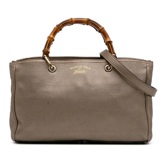 Gucci Medium Calfskin Bamboo Shopper Satchel