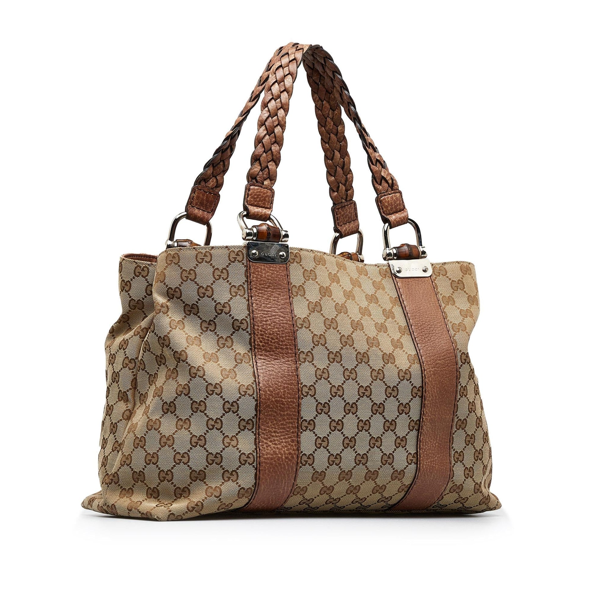 Gucci Medium GG Canvas Bamboo Bar Tote (SHG-)
