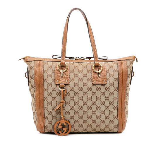 Gucci Medium GG Canvas Charm Satchel
