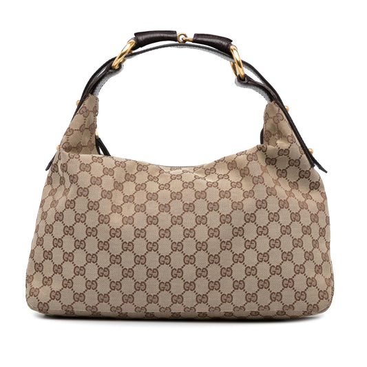 Gucci Medium GG Canvas Horsebit Hobo (SHG-EgWdH2)