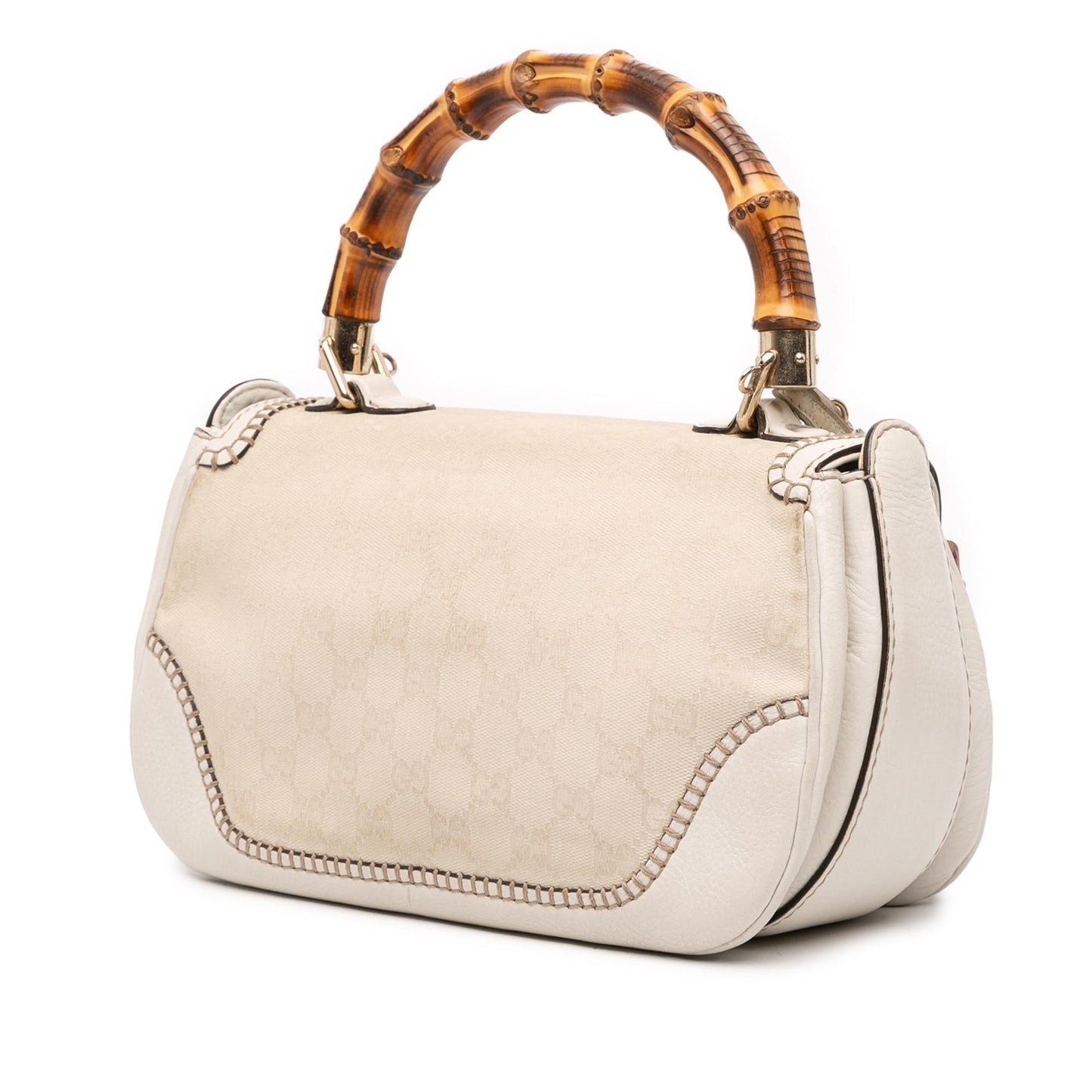 Gucci Medium GG Canvas New Bamboo Satchel