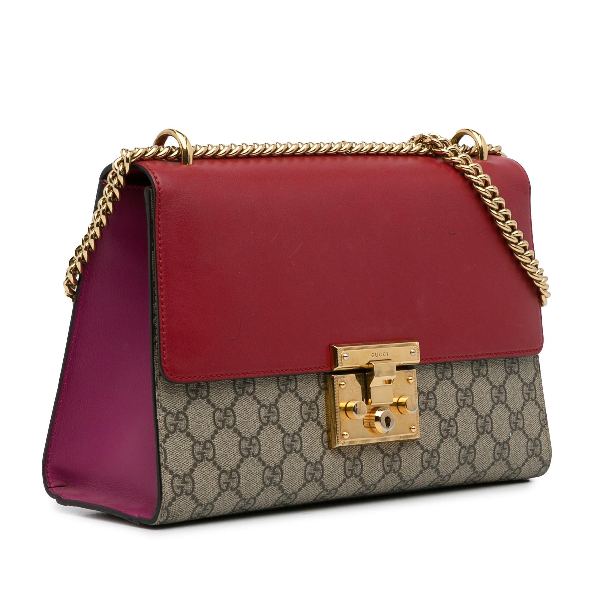 Gucci Medium GG Supreme Padlock Shoulder Bag (SHG-NsVRUv)