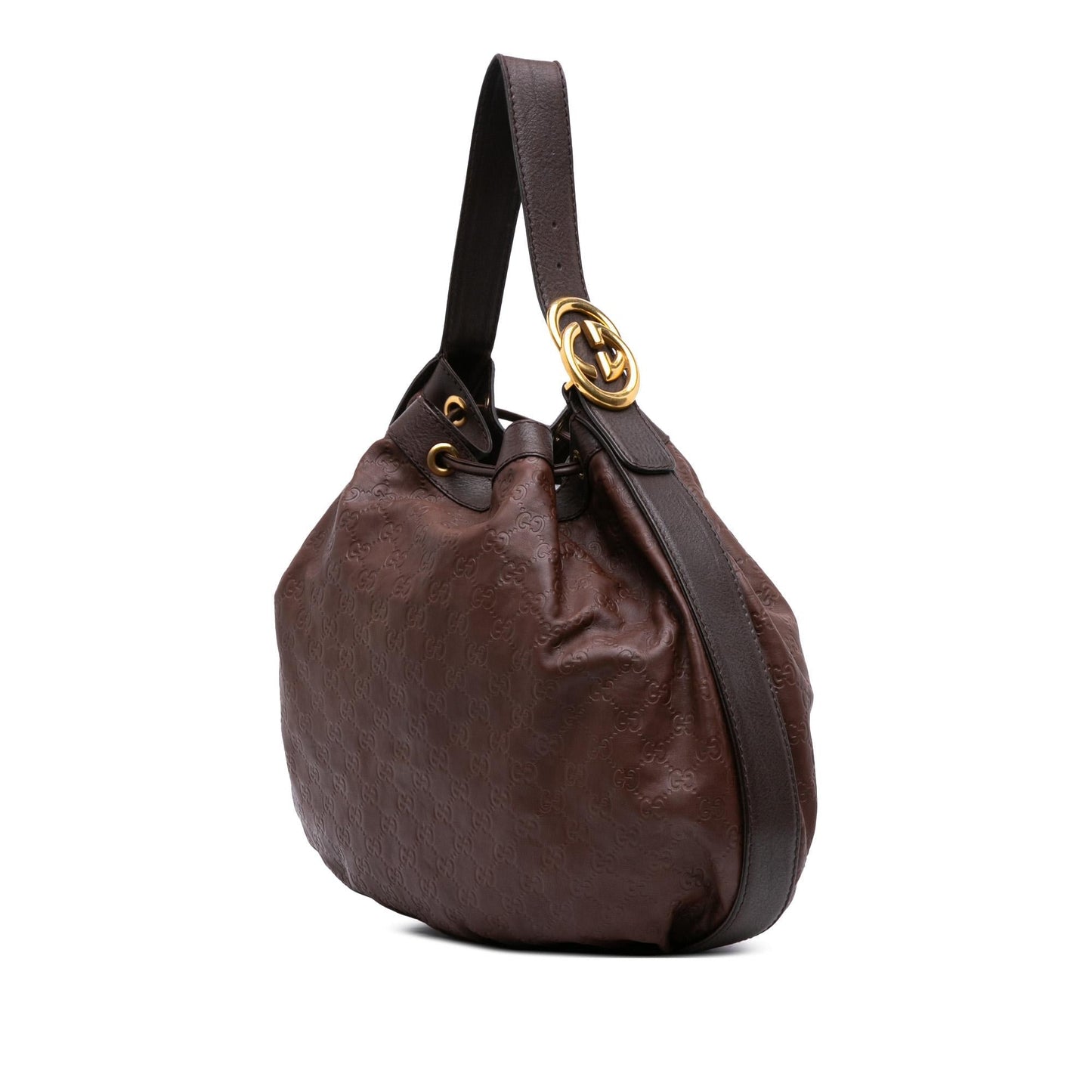Gucci Medium Guccissima Interlocking Icon Drawstring Hobo