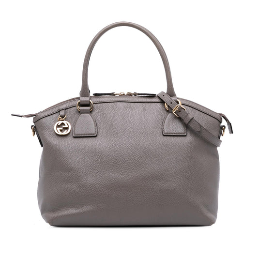 Gucci Medium Leather GG Charm Dome Satchel