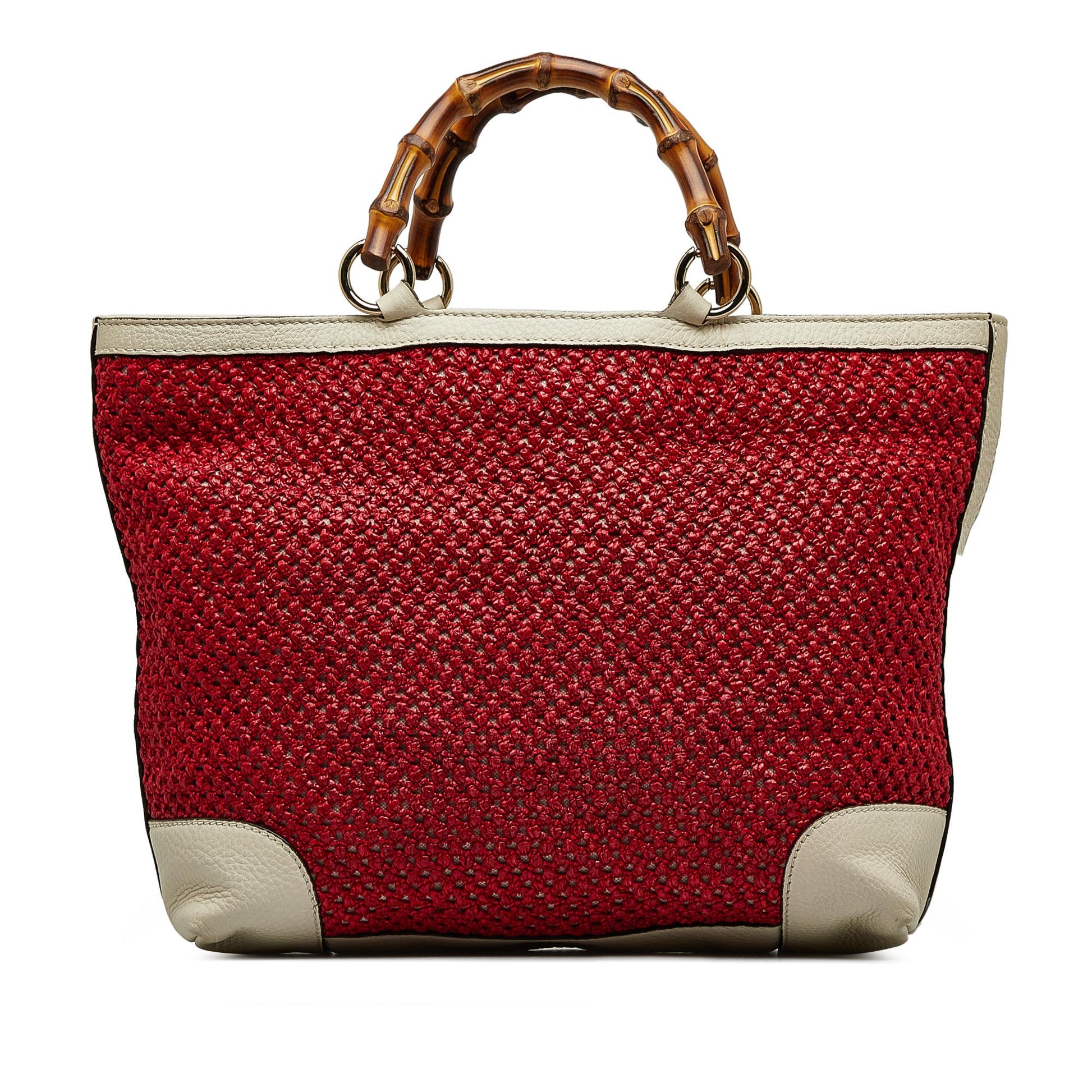 Gucci Medium Raffia Bamboo Shopper Tote (SHG-huzjM4)