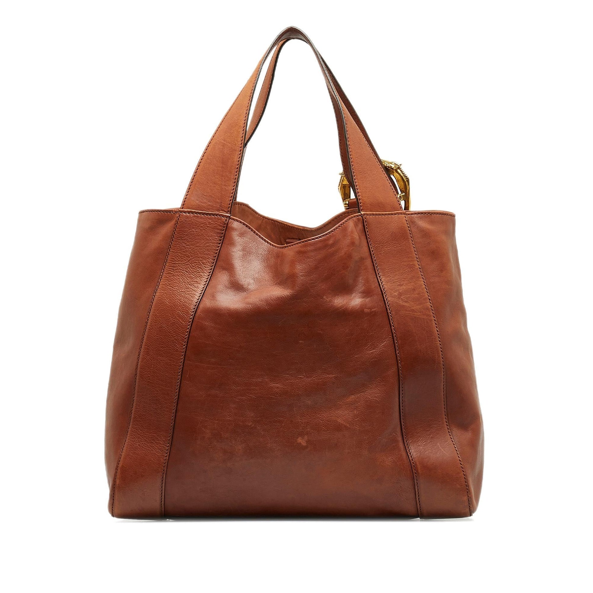 Gucci Medium Ribot Horse Head Tote Bag (SHG-4pAauu)
