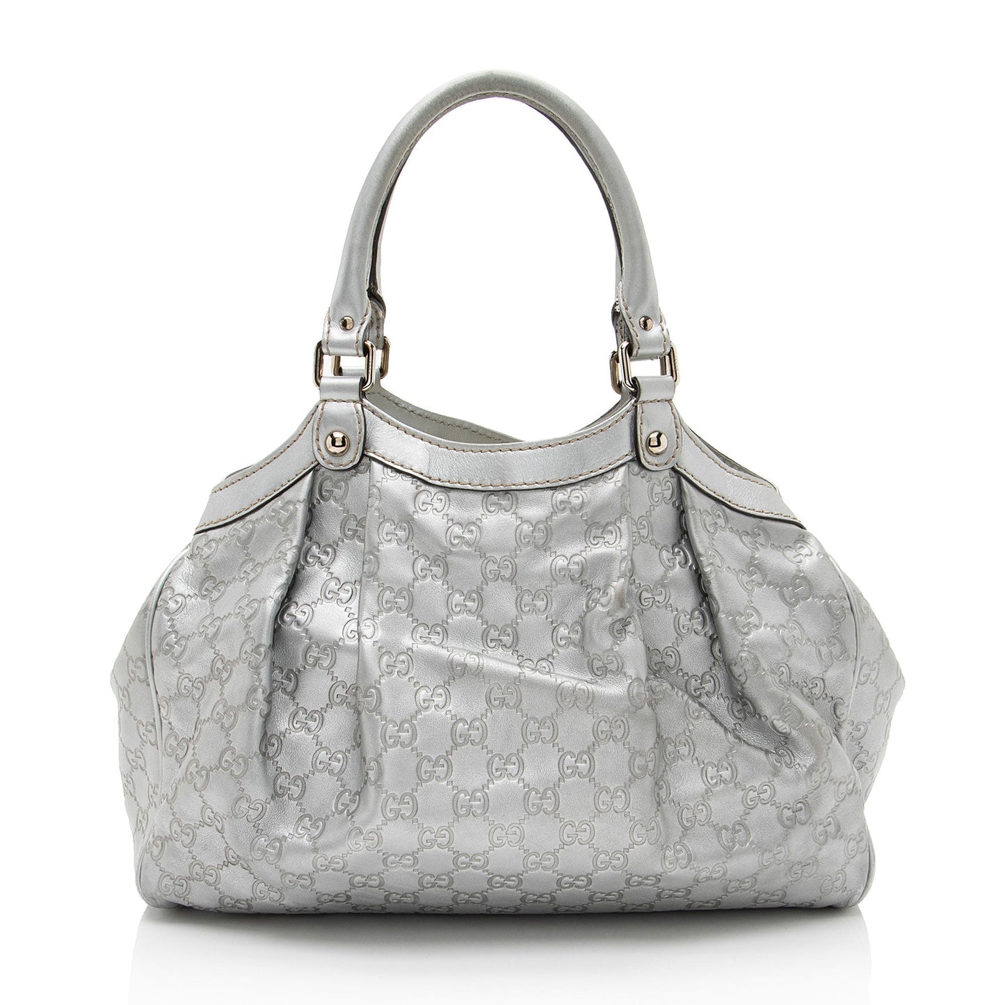 Gucci Metallic Guccissima Leather Sukey Medium Tote