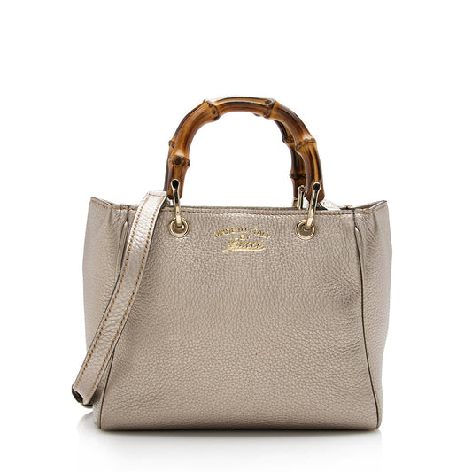 Gucci Bamboo Leather Metallic Tote