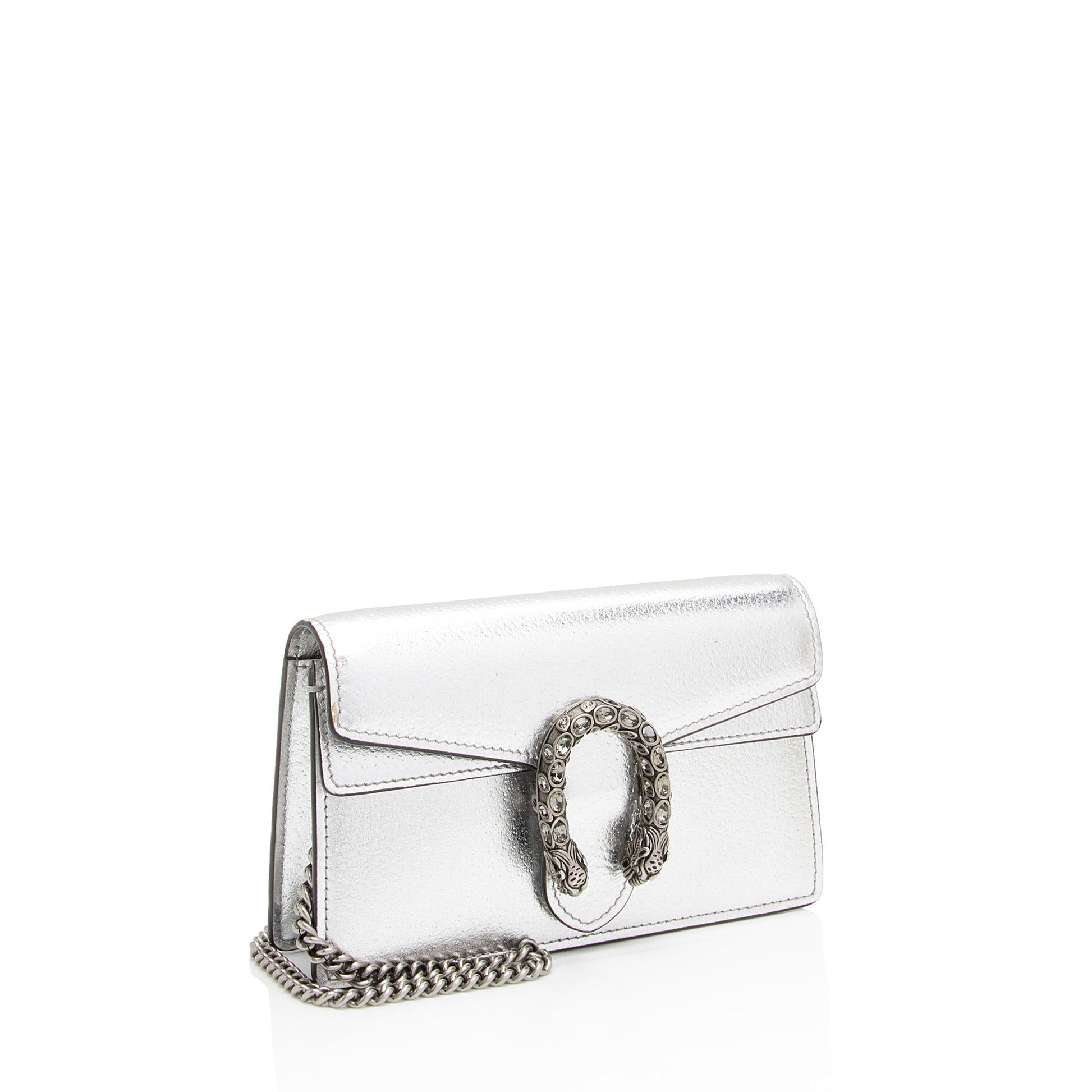 Gucci Metallic Leather Dionysus Super Mini Bag (SHF-PQUwUw)