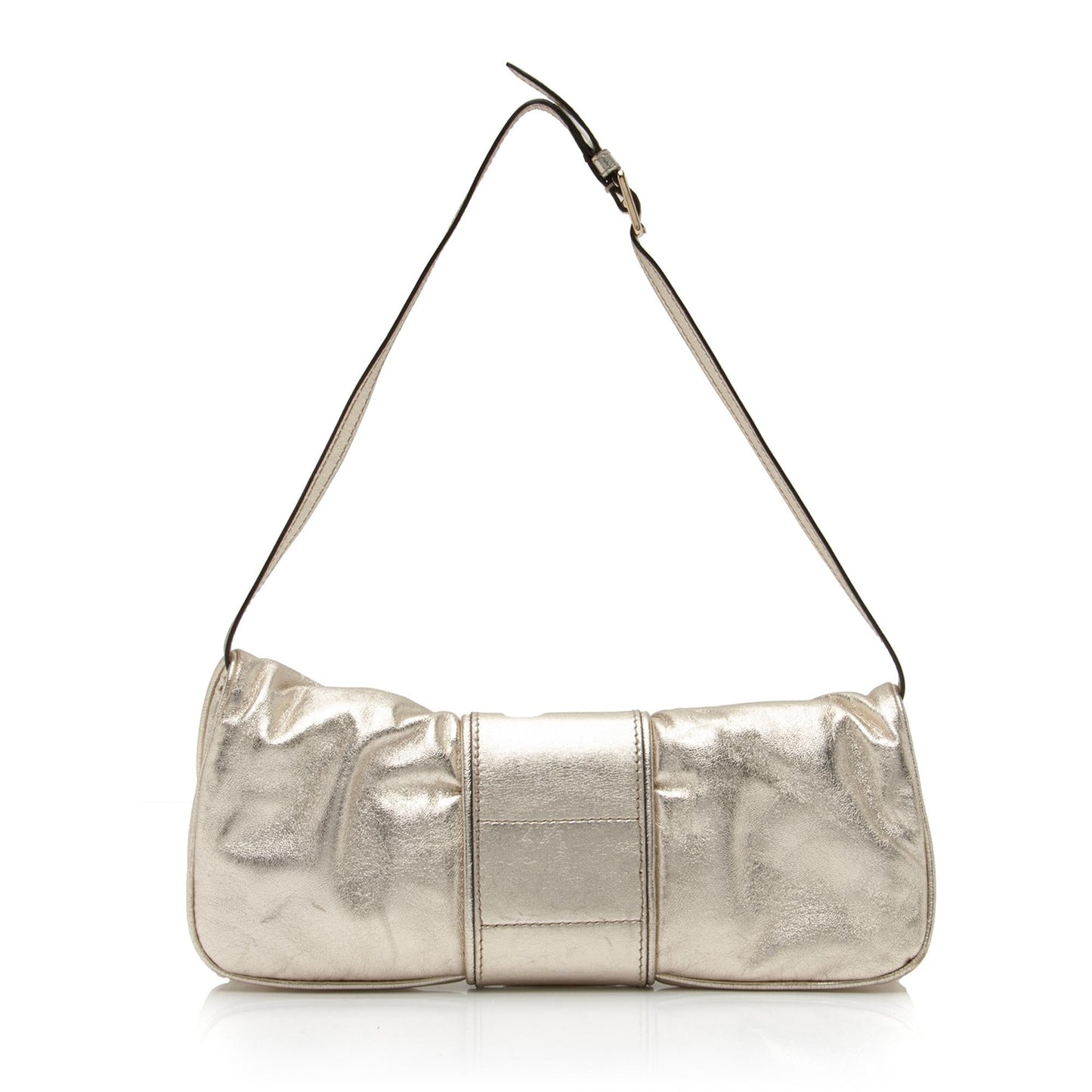 Gucci Metallic Leather Papillon Hysteria Clutch (SHF-23493)