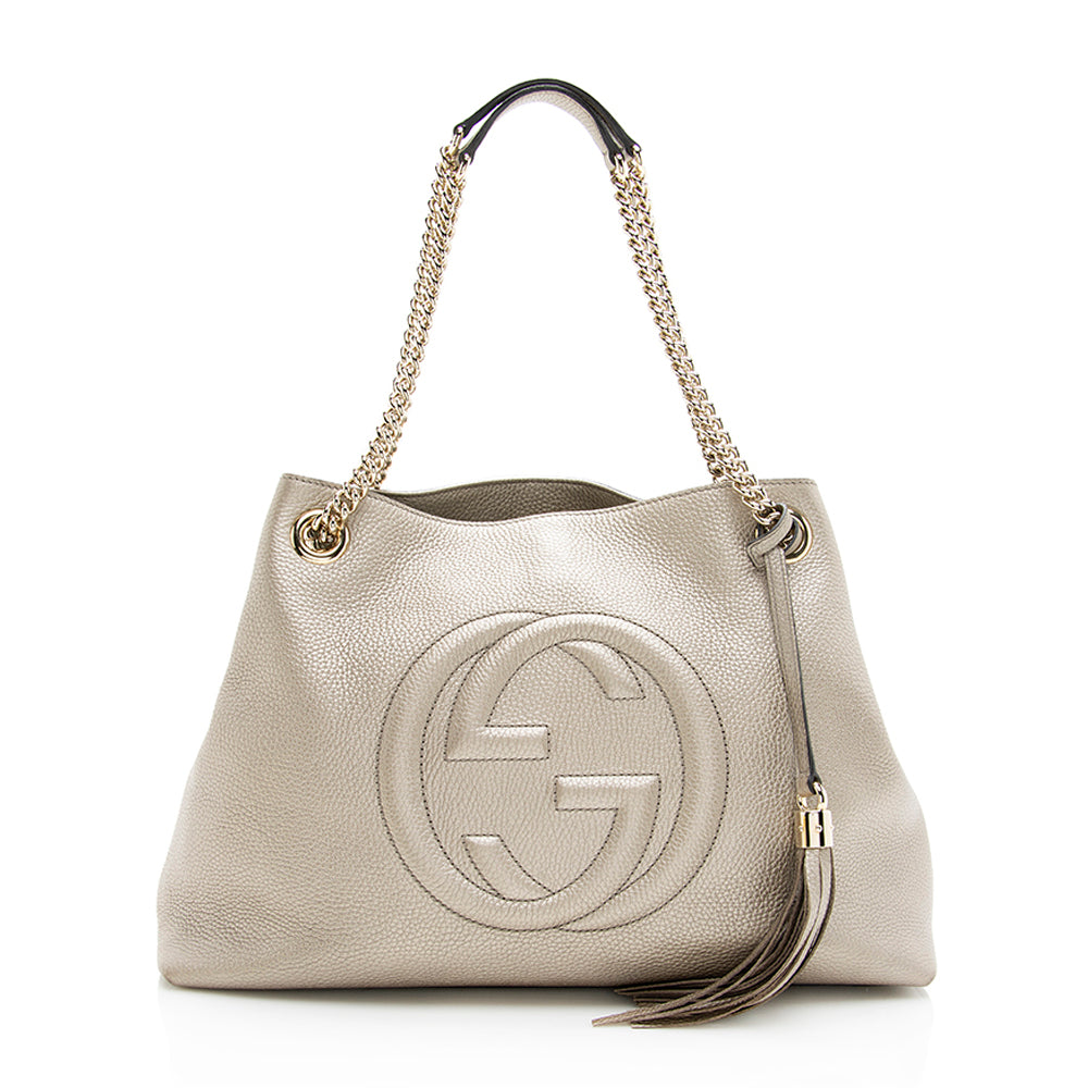 Gucci Metallic Leather Soho Medium Shoulder Bag (SHF-19349)