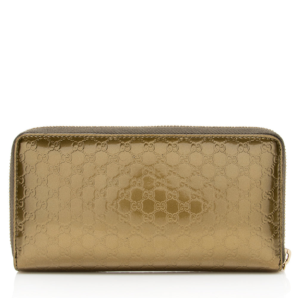 Gucci Metallic Microguccissima Zip Around Wallet (SHF-18998)