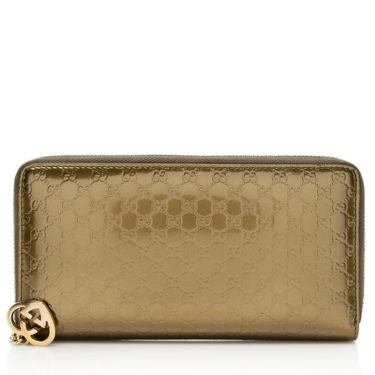 Gucci Metallic Microguccissima Zip Around Wallet (SHF-18998)