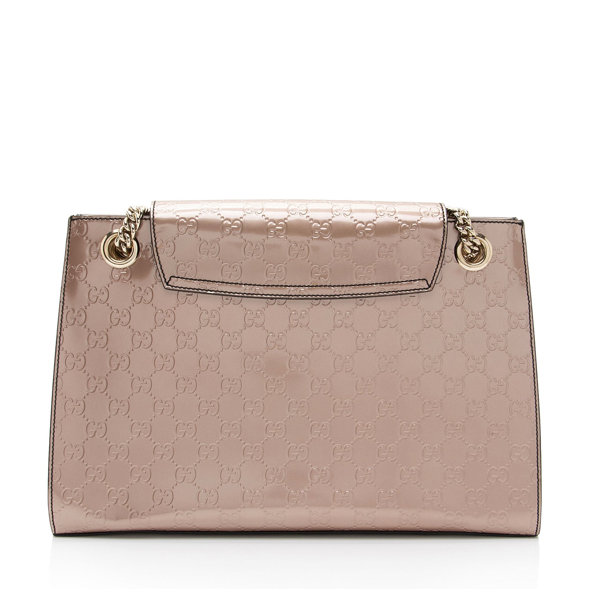 Gucci Metallic Patent Guccissima Leather Emily Large Shoulder Bag (SHF-v4gshd)