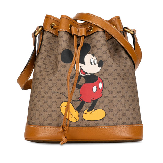 Gucci Micro GG Supreme Mickey Mouse Bucket Bag (SHG-YwzTHp)