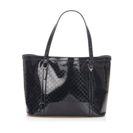 Gucci Guccissima Leather Patent Leather Tote Style 3