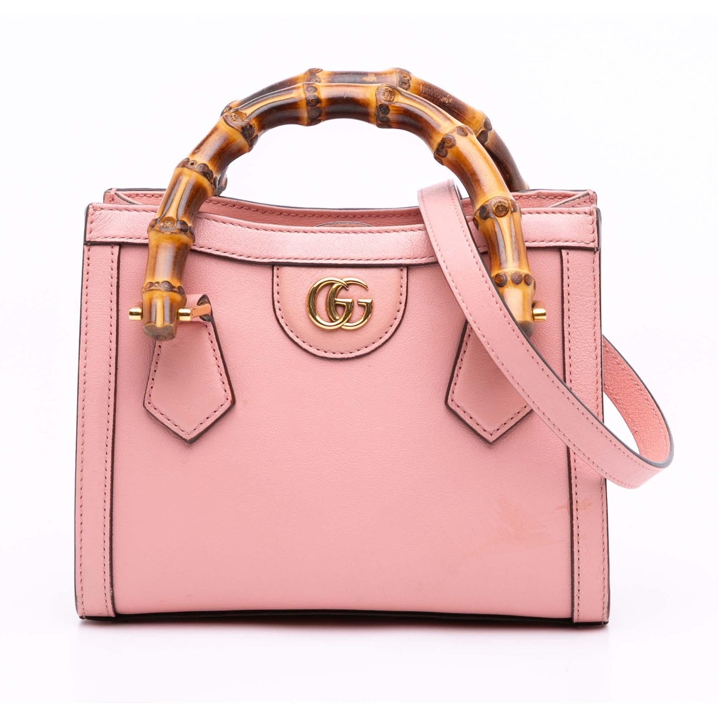 Gucci Mini Calfskin Bamboo Diana Satchel