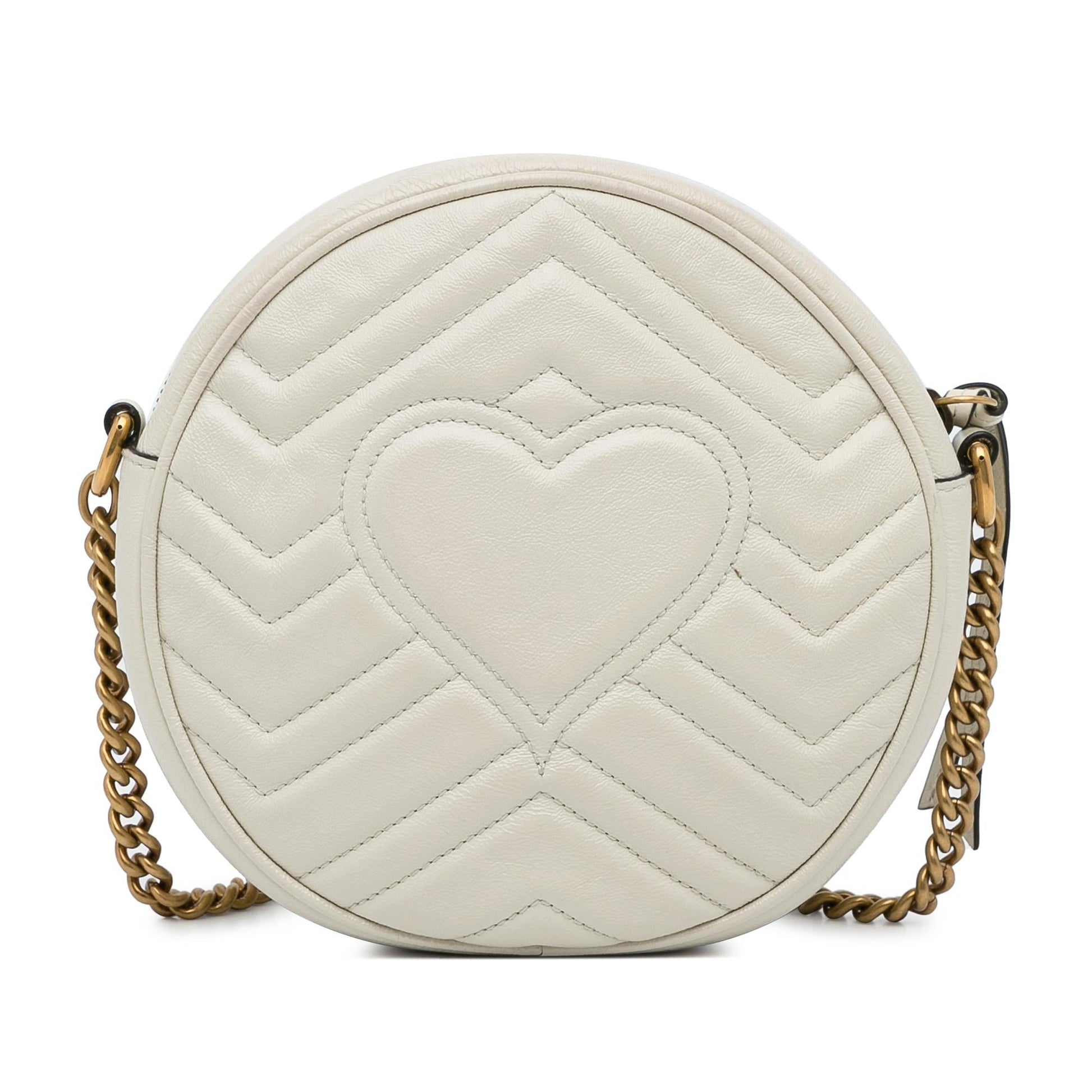 Gucci Mini GG Marmont Round Leather Crossbody Bag (SHG-Djif6j)